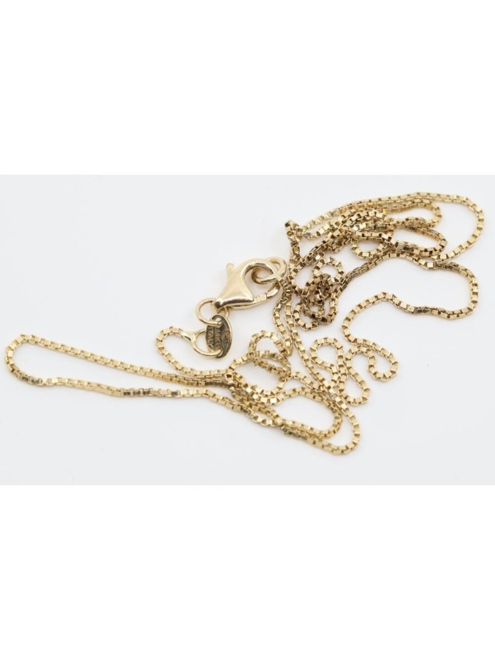 Unique 14K Karat Solid Yellow Gold Designer Box Link Chain Necklace - 19.50" L